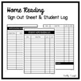 Home Reading Book Sign Out Sheet & Student Log