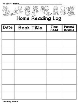 Home Reading Log by The Thrill of Third Grade | Teachers Pay Teachers