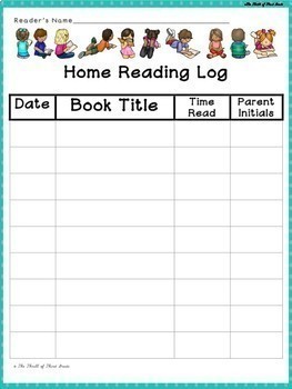 Home Reading Log by The Thrill of Third Grade | Teachers Pay Teachers