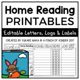 Home Reading Printables: Editable Letters, Logs & Labels