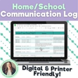 Home/School Communication Log Template