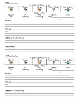 Home-School Communication Sheet