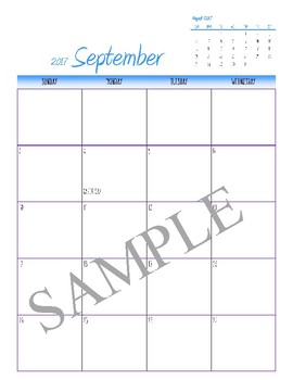 Preview of 2017-2018 Home School Monthly Planner