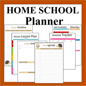 Preview of Home School Planner Book- Home School Lesson Planner- Teacher Binder