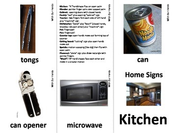 Preview of Home Series: Kitchen   Sign Language (ASL) Vocabulary Cards