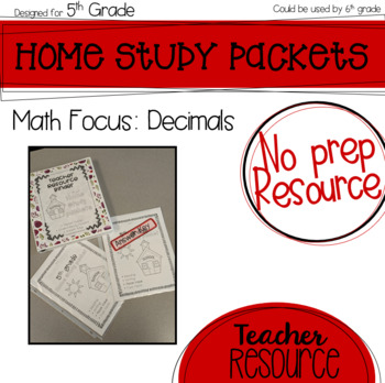 Preview of Home Study Packet - Decimals