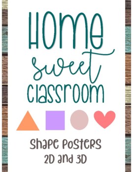 Preview of Home Sweet Classroom Rustic Shape Poster Set 2D and 3D