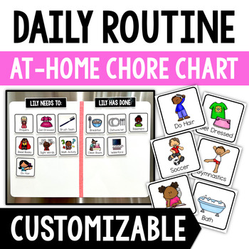Preview of Home Visual Schedule and Daily Routine Cards | Editable Chore Chart Cards