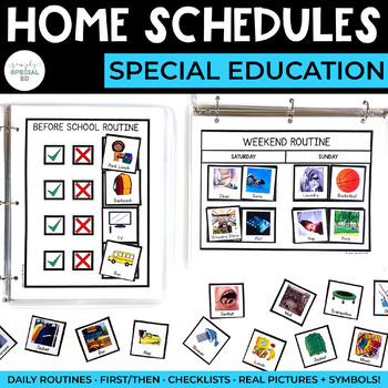 Preview of Home Visual Schedules | Daily Routines, Checklists, Visuals | Special Education