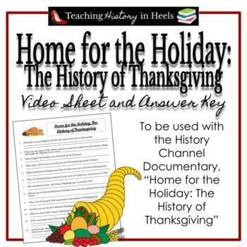 Preview of Home for the Holiday: The History of Thanksgiving Video Sheet