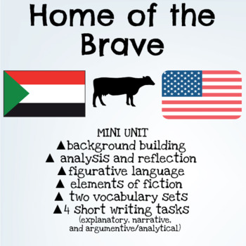 Preview of Home of the Brave Novel Mini Unit: Reading, Analysis, & Writing Activities