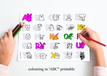 Preview of Home school activities,Alphabet Coloring, Coloring printable, Children Wall Art,