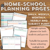 Home school planning pages - Daily, weekly, monthly, yearl