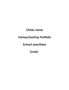 Preview of Home school portfolio