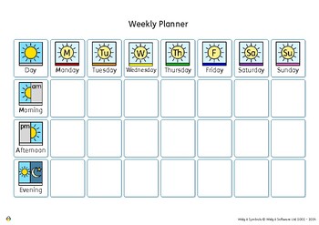Preview of Home-school support Visual / symbol based Weekly Planner - Autism/SEND