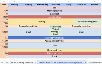 Preview of Homebound Tutoring/Homeschool Schedule Supports