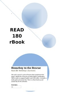 Preview of Homeboy to the Rescue - Read 180 rBook  (Workshop 1) English1 Supplement