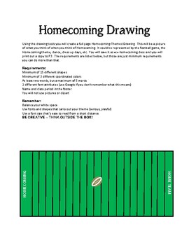 Preview of Homecoming Drawing in Word