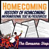 Homecoming History With Worksheets & Brainstorming Sheet A
