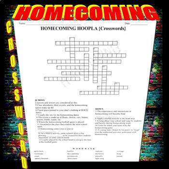 Preview of Homecoming Crossword Puzzle