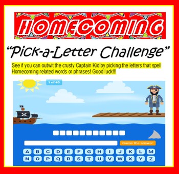 Preview of Homecoming "Pick-A-Letter" Computer Game