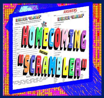 Preview of Homecoming Scrambler      {WORDS UNSCRAMBLE}