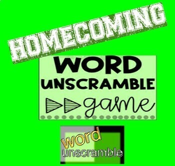 Preview of Homecoming Spirit Week   [Unscramble the Words]