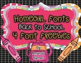 Homegirl Fonts Back to School FREEBIE (4 FREE Fonts)