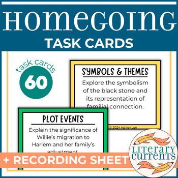 Preview of Homegoing | Gyasi | Analytical Task Cards and Response Sheet | AP Lit HS ELA