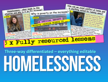 Preview of Homelessness - 3 Lessons