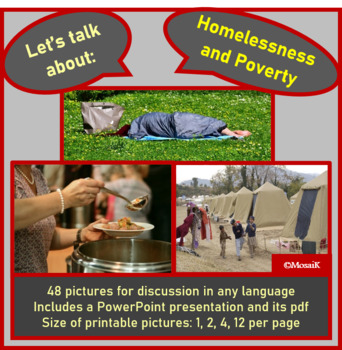 Preview of Homelessness Poverty discussion picture cards