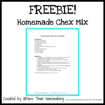 Preview of Homemade Chex Mix Lab FREEBIE