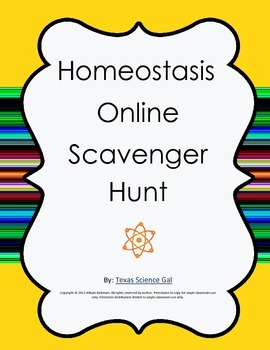 Preview of Homeostasis Online Scavenger Hunt