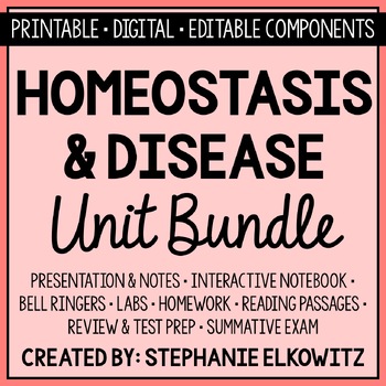 Preview of Homeostasis and Disease Unit Bundle | Printable, Digital & Editable Components