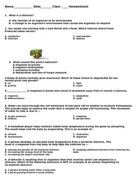 Preview of Homeostasis test review