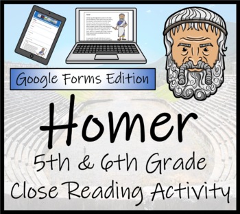Preview of Homer Close Reading Activity Digital & Print | 5th Grade & 6th Grade