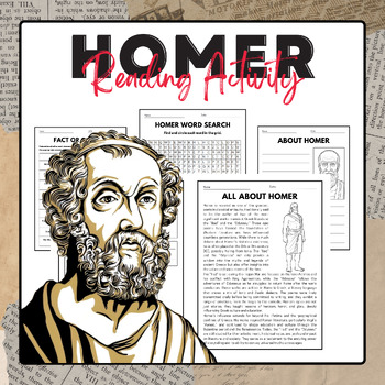 Preview of Homer - Reading Activity Pack | National Poetry Month Activies