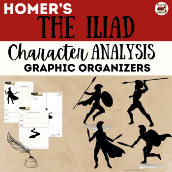 Preview of Homer's The Iliad Character Analysis Worksheets & Graphic Organizers