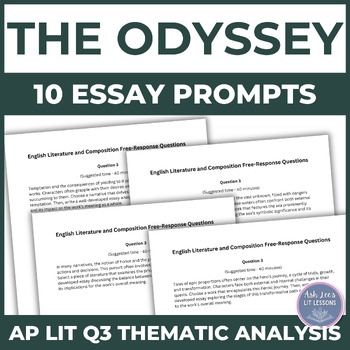 Preview of The Odyssey | Homer | Q3 Essay Prompts AP Lit Open Ended Literary Response