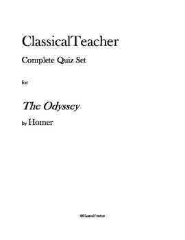 Preview of Homer's Odyssey: Complete Set of Quizzes