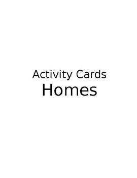 Preview of Stem Activity: Homes Around The World- Activity Cards