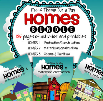 Preview of Homes Theme BUNDLE - Activities, Centers and Printables for Preschool
