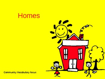 Preview of Homes Introduction Vocabulary Powerpoint for ELL Students ( Spanish speakers)