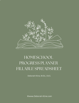 Preview of Homeschool Annual Progress Planner (spreadsheet version)