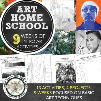 Preview of Homeschool Art Projects: 9 Week Homeschool Art Curriculum Middle High School Art