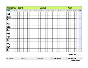 Preview of Homeschool Attendance Record Log