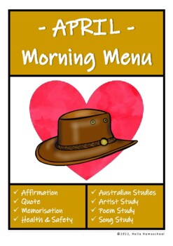 Preview of Homeschool Australian ANZAC Day Themed Morning Menu For APRIL!