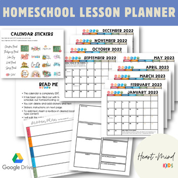 Preview of Homeschool Calendar and Lesson Planner