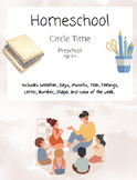 Homeschool Circle Time Workbook for Beginner Preschool