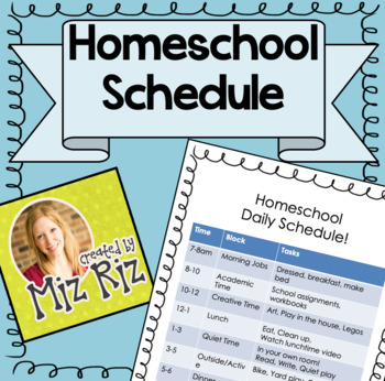 Preview of Homeschool Daily Schedule